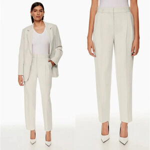 NWT Aritzia Babaton Vogue Pant Matte Pearl Size 6 City Wool High Waisted Pants